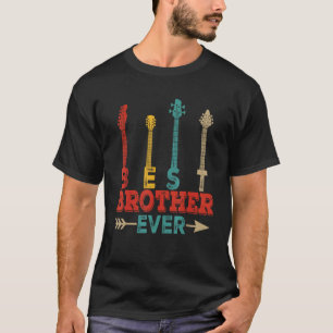 Camiseta Vintage Melhor Irmão Já Roupa de Guitarista Músico