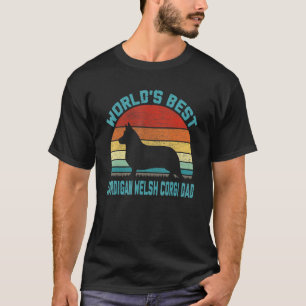 Camiseta Vintage Melhor Melhor Cardigan Dad Welsh Corgi
