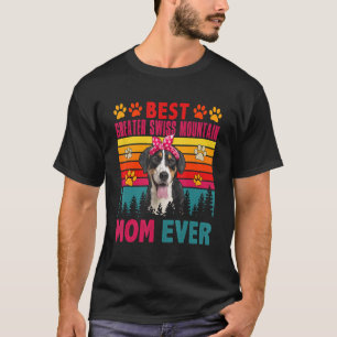 Camiseta Vintage Melhor Montanha Suiça Mãe Nunca Cão H