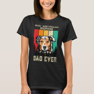 Camiseta Vintage Melhor Pai Australiano de Pastores Nunca d