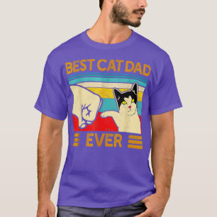 Camiseta Vintage Melhor Pai De Gato Alguma Vez Mostra Pai D