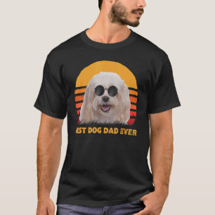 Camiseta Vintage Melhor Pai Maltês De Cachorro Nunca Mais P