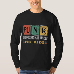 Camiseta Vintage Mens Punk Profissional Tio Sem Crianças