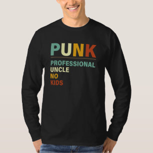 Camiseta Vintage Mens Punk Profissional Tio Sem Crianças