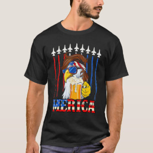 Camiseta Vintage Merica Eagle Com Cerveja 4 De Julho Améric