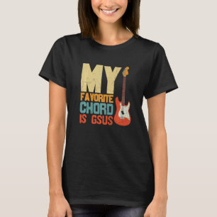 Camiseta Vintage Meu Cordão Favorito É Gsus Jesus Guitarist