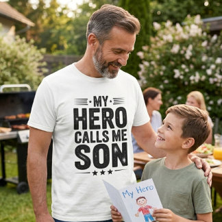 Camiseta Vintage Meu Herói Me Chama Filho Dia dos Pais