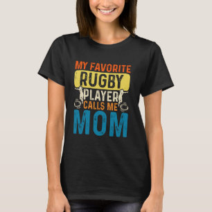 Camiseta Vintage Meu Jogador De Rugby Favorito Me Liga Mãe