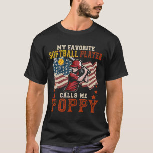 Camiseta Vintage Meu Jogador de Softbol Favorito Me Chama d
