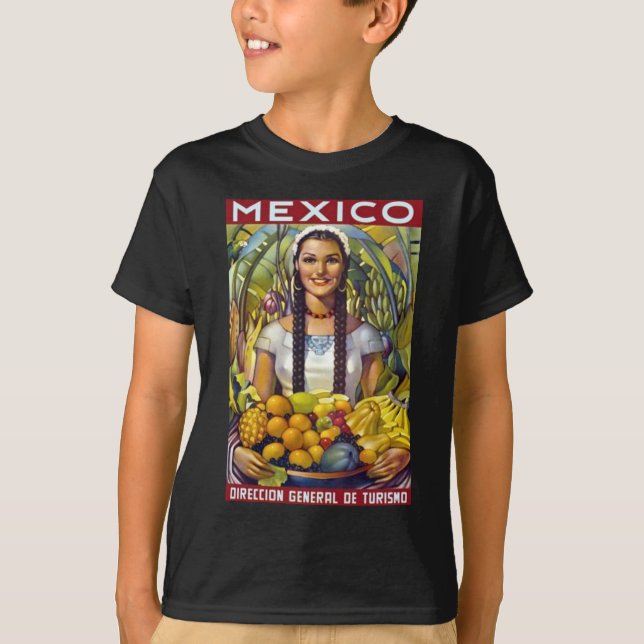 Camiseta Vintage, México, Viagem de Turismo Anúncio (Frente)