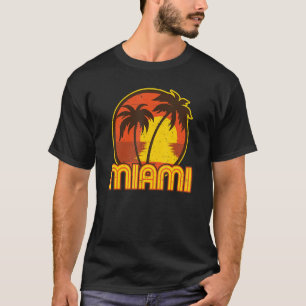 Camiseta Vintage Miami Beach Fl Retro 70s Throwback Palm Tr