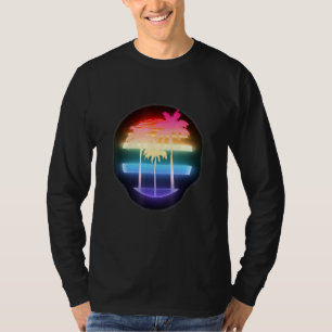 Camiseta Vintage Miami Retro Palms Rosa Flamingo