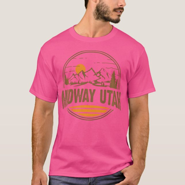 Camiseta Vintage Midway Utah Mountain Hiking Souvenir Impre (Frente)
