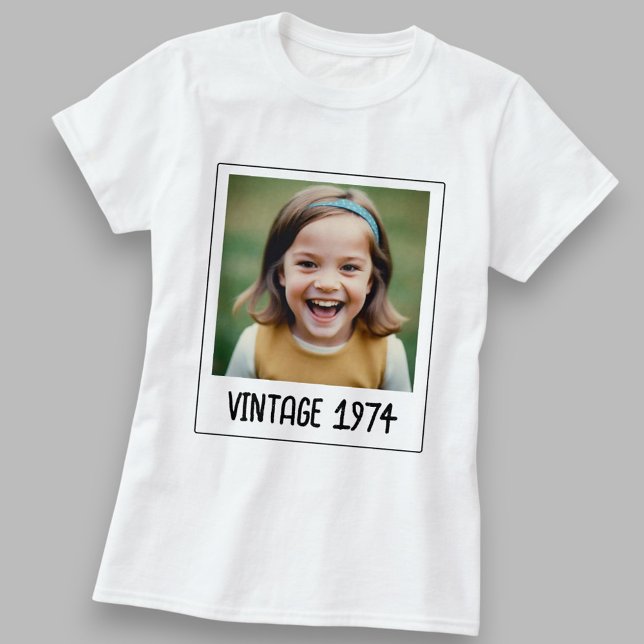 Camiseta Vintage Milestone Aniversário Foto Keepsasak (Criador carregado)