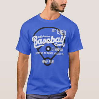Camiseta Vintage Milwaukee Baseball Est 1969 Ventilador Bas