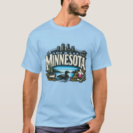 Camiseta Vintage Minnesota State Heritage Loon and Bridge