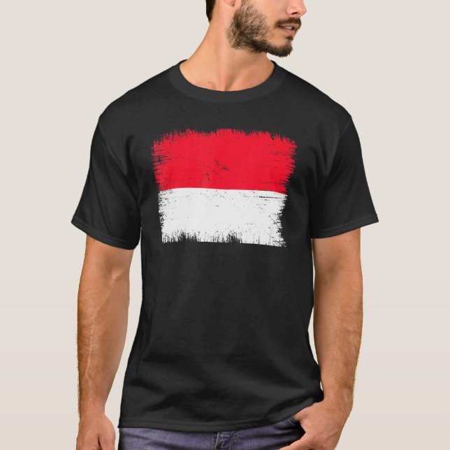 Camiseta Vintage Mônaco Flag Monacan Independence Day (Frente)