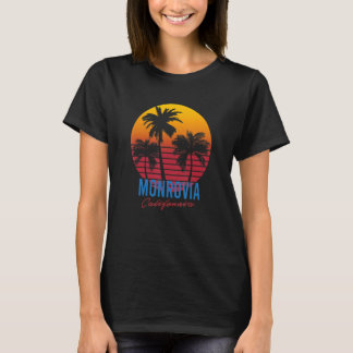 Camiseta Vintage Monrovia California Palm Trees Sunset CA R