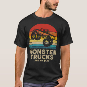 Camiseta Vintage Monster Truck É Meu Jam Retro Sunset Desi