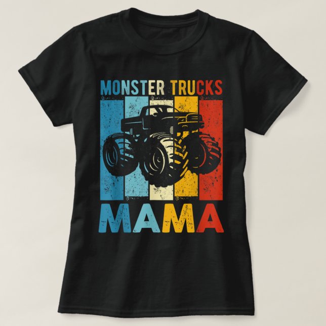 Camiseta Vintage Monster Truck Monster Truck Mama Retro (Frente do Design)