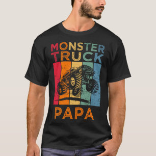 Camiseta Vintage Monster Truck Papa Retro Sunset Para Pai