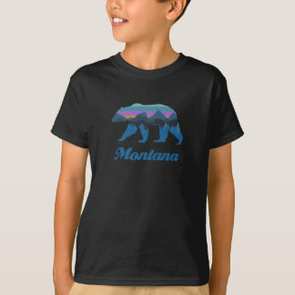 Camiseta Vintage Montana Bear Sunset Mountain Tree