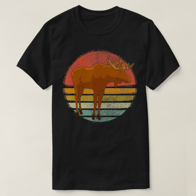 Camiseta Vintage Moose Animal Retro Mooses Lover (Frente do Design)