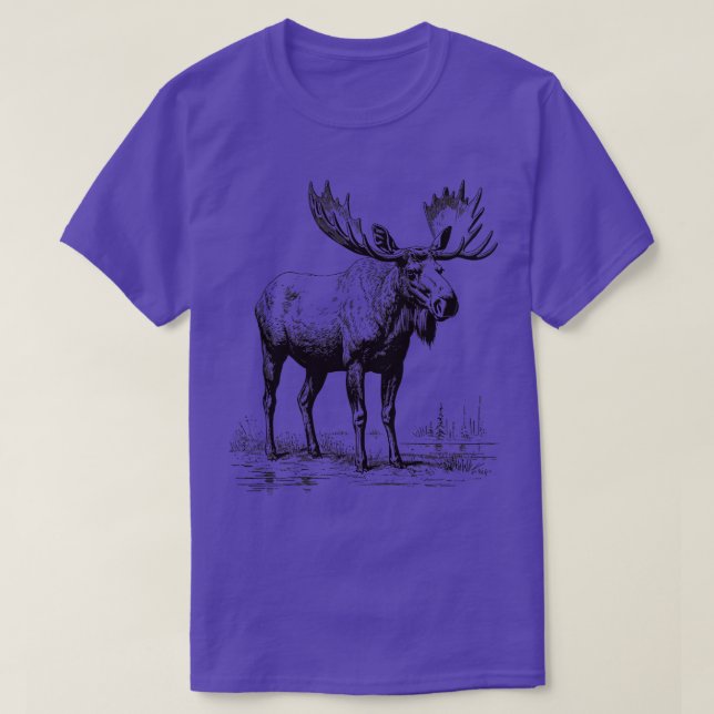 Camiseta Vintage Moose Wildlife TSirt (Frente do Design)