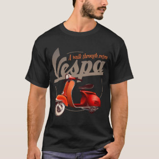 Camiseta Vintage Moped. Patinete Vintage Na Estrada.