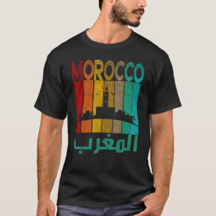 Camiseta Vintage Morocco Shirt, Eu Amo Marrocos Map Marroco