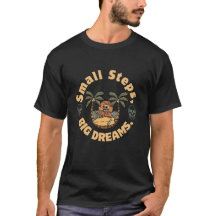 Camiseta vintage, motivação pequenos passos, grand