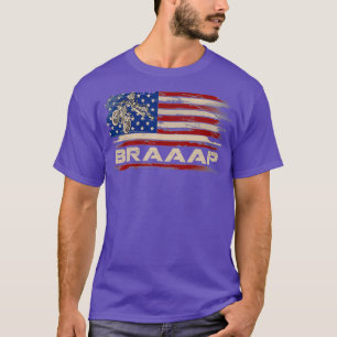 Camiseta Vintage Motocross American Flag Funny Dirt Bike