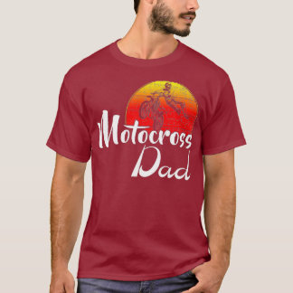 Camiseta Vintage Motocross Dad Retro Sunset Funny Dirt