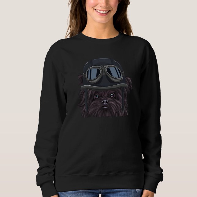 Camiseta Vintage Motorcycle Helmet Affenpinscher (Frente)