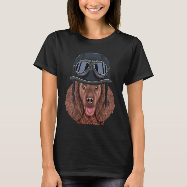 Camiseta Vintage Motorcycle Helmet American Water Spaniel (Frente)