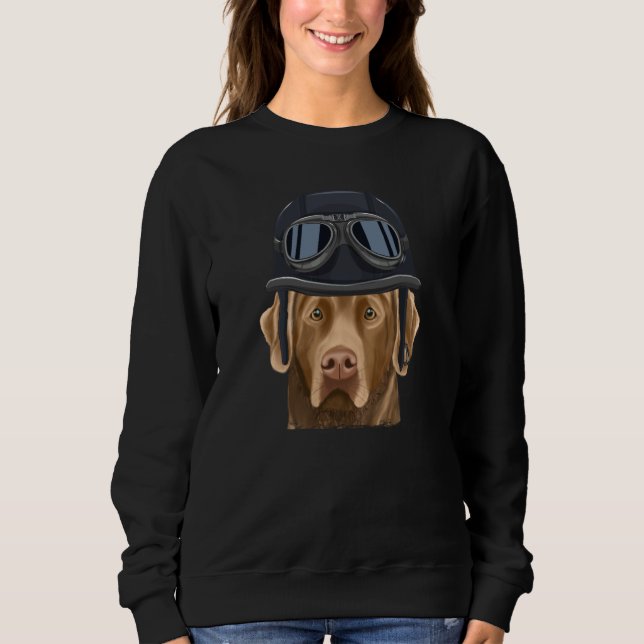 Camiseta Vintage Motorcycle Helmet Chesapeake Bay Retriever (Frente)