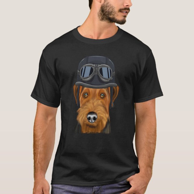 Camiseta Vintage Motorcycle Helmet Welsh Terrier (Frente)