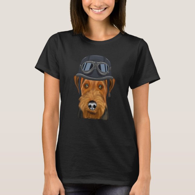 Camiseta Vintage Motorcycle Helmet Welsh Terrier (Frente)