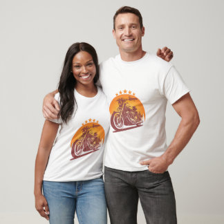 Camiseta Vintage Motorcycle Sunset | Biker Ride Tee