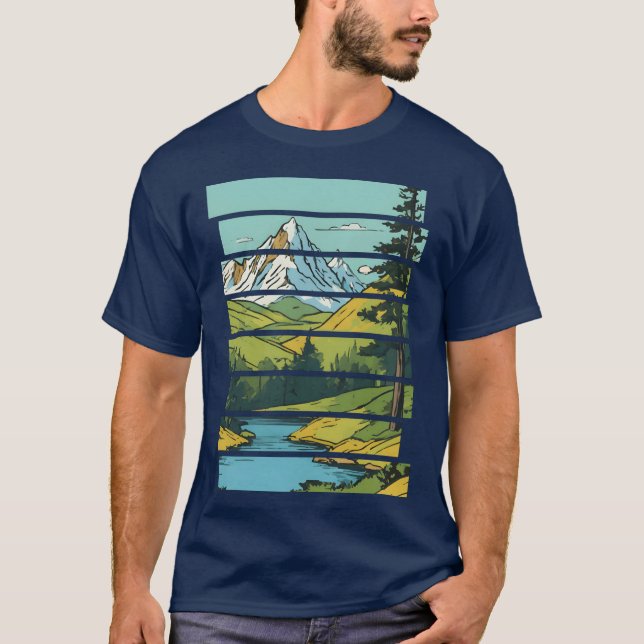 Camiseta Vintage Mountain Landscape gift (Frente)