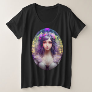 Camiseta Vintage Mucha Style Linda Retrato de Mulher