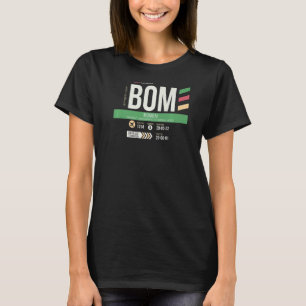 Camiseta Vintage Mumbai BOM Código do Aeroporto Retro Viage