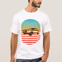 Vintage Muscle Car em Design retrosunset