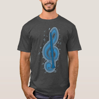 Camiseta Vintage Musical Note Clarinet Player Família de Mú