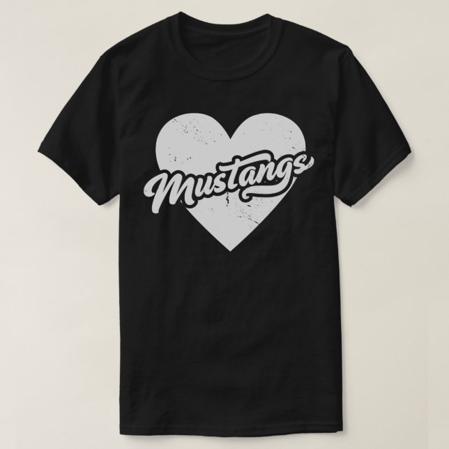 Camiseta Vintage Mustangs Segundo grau Espirituoso da Escol (Frente do Design)