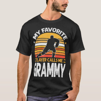 Camiseta Vintage My Favorite Player Calls Me Grammy Hockey 