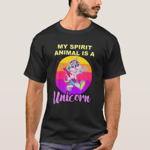Camiseta Vintage My Spirit Animal É Um Unicórnio Engraça