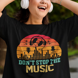 Camiseta Vintage Não Impede os Fones de ouvido Musicais