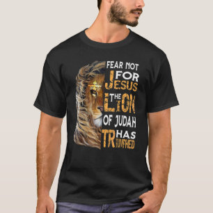 Camiseta Vintage Não Tenha Medo Porque Jesus O Leão De Judá