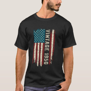 Camiseta Vintage Nascido Em 1950 Bandeira Americana Anivers